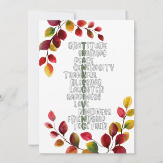 Cartes Pour Fêtes Annuelles Thanksgiving Typography of Gratitude and Joy 