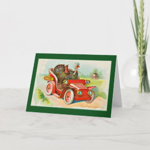 Cartes Pour Fêtes Annuelles thanksgiving-vintage-2-dindes-voiture-vieille-voit