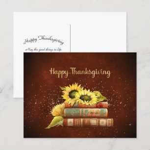 Cartes Pour Fêtes Annuelles Thanksgiving Yellow Sunflowers Livres Entreprise