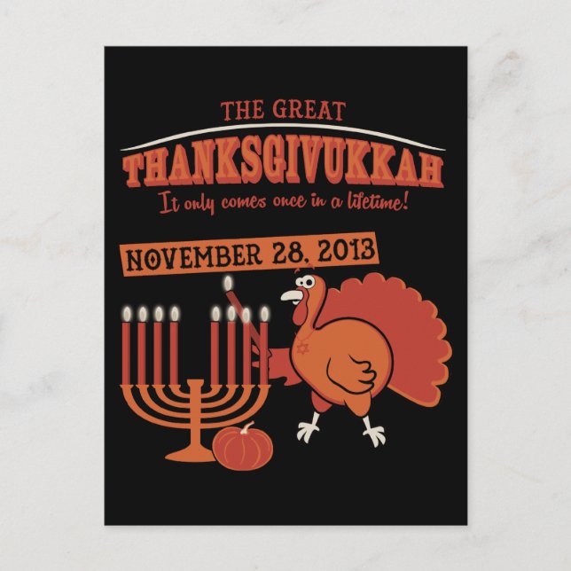 Cartes Pour Fêtes Annuelles 'Thanksgivukkah de fête (Devant)