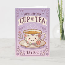 thé à la tasse violet chéri fleur sauvage vintage