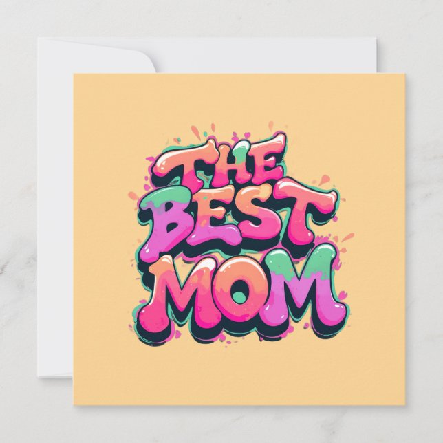 Cartes Pour Fêtes Annuelles The best mom style graffiti (Devant)