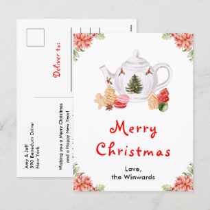 Cartes Pour Fêtes Annuelles Thé de Noël Rouge Joyeux Noël