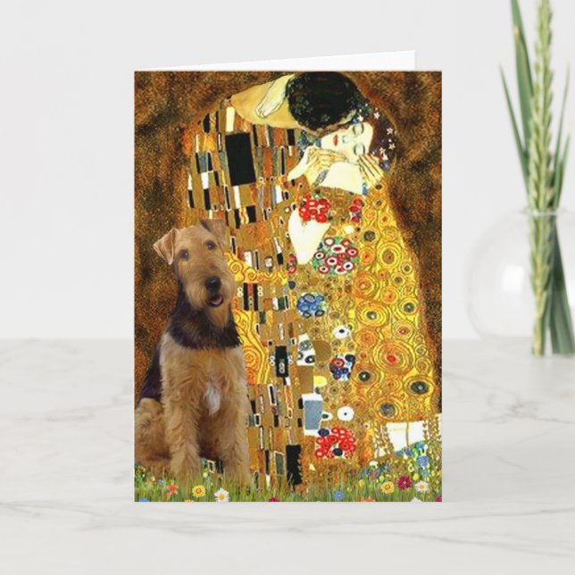 Cartes Pour Fêtes Annuelles The Kiss - Airedale Terrier (#1) (Devant)