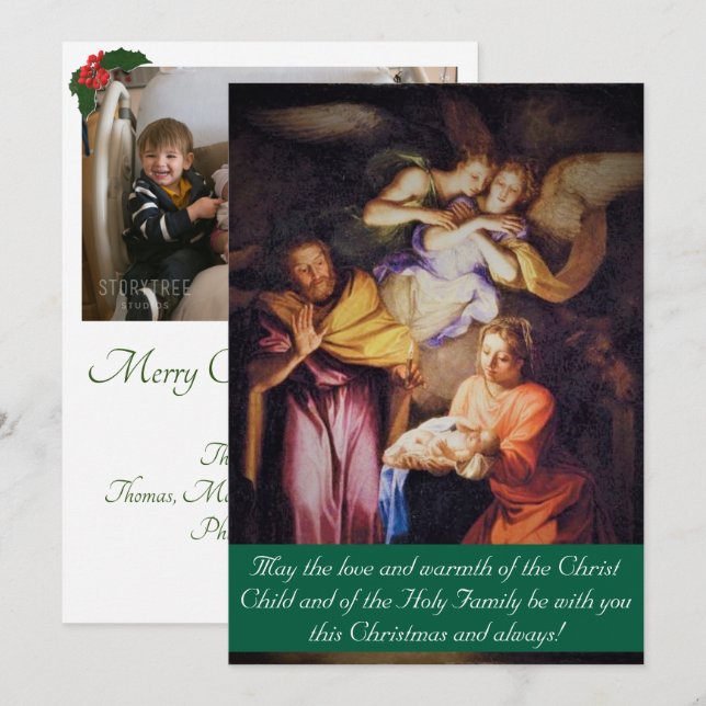 Cartes Pour Fêtes Annuelles The Nativity Christmas Photo (Devant / Derrière)