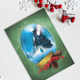 Cartes Pour Fêtes Annuelles The Polar Express Arrivée du train encadrée pour