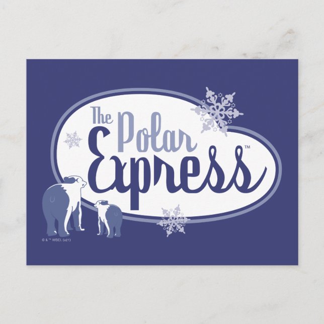 Cartes Pour Fêtes Annuelles The Polar Express | Graphisme Rétro Ours Polaires (Devant)