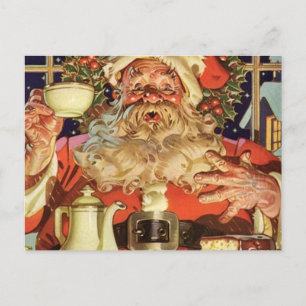 Cartes Pour Fêtes Annuelles Thé vintage du Père Noël