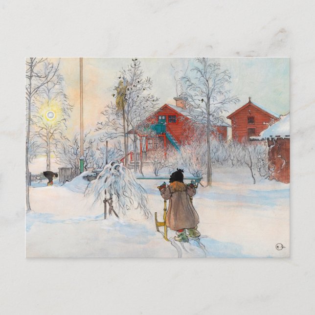 Cartes Pour Fêtes Annuelles The Yard and Washhouse par Carl Larsson (Devant)