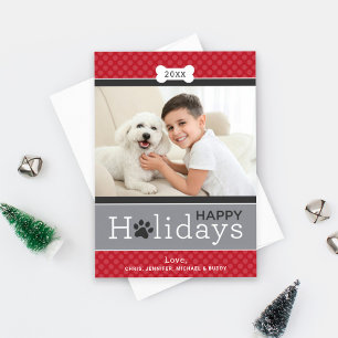 Cartes Pour Fêtes Annuelles Thème Chien Rouge moderne Joyeux vacances