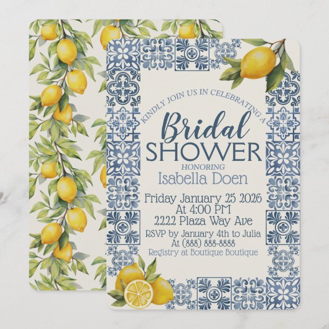 Cartes Pour Fêtes Annuelles Thème de douche de mariée personnalisé sur la Côte (Devant / Derrière)