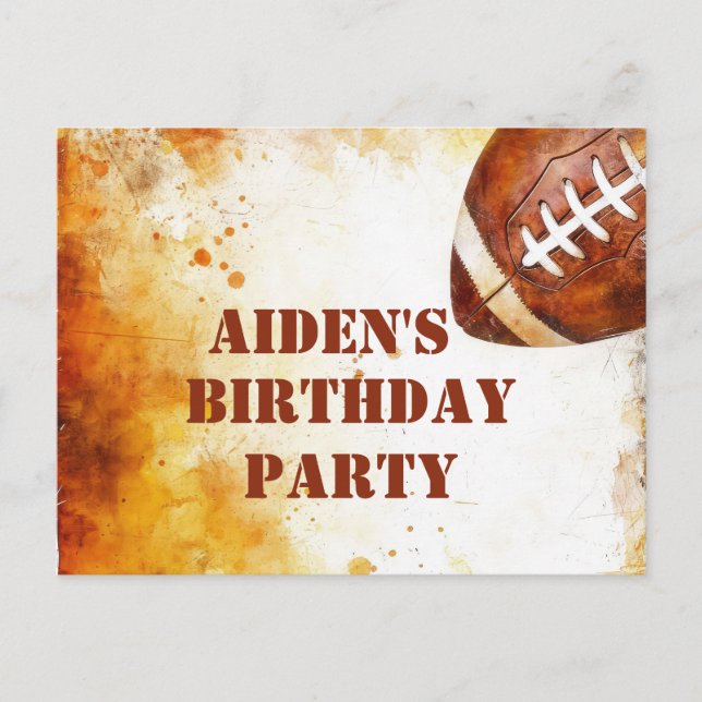 Cartes Pour Fêtes Annuelles Thème de football personnalisé fête d'anniversaire (Devant)