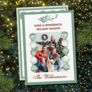 Cartes Pour Fêtes Annuelles Thème de golf festif Deux Photo Noël