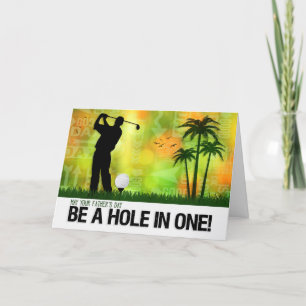 Cartes Pour Fêtes Annuelles Thème de golf sur la Fête des pères verte