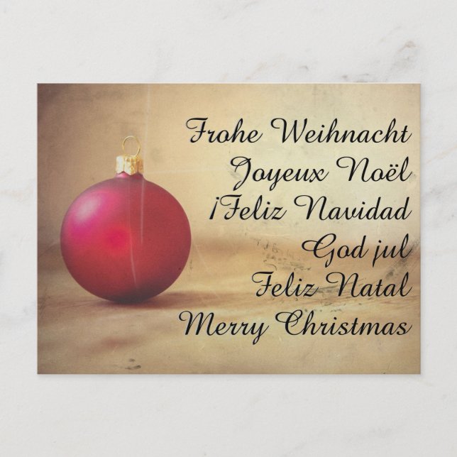 Cartes Pour Fêtes Annuelles Thème de Noël avec balle de Noël (Devant)