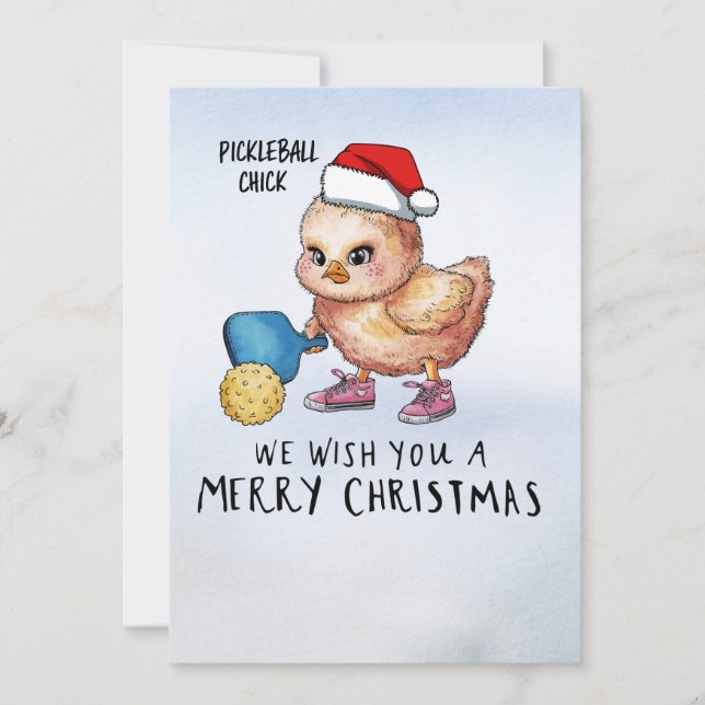 Cartes Pour Fêtes Annuelles Thème de Noël de Pickleball (Devant)