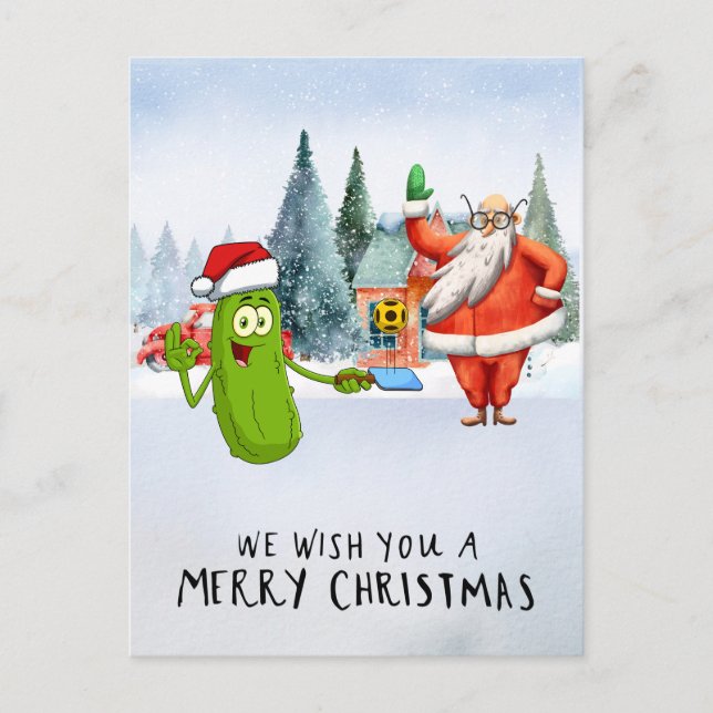 Cartes Pour Fêtes Annuelles Thème de Noël de Pickleball (Devant)