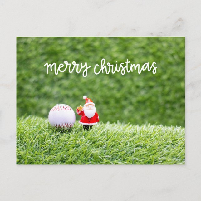 Cartes Pour Fêtes Annuelles Thème de Noël du baseball (Devant)