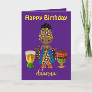 Cartes Pour Fêtes Annuelles Thème Royal Africain Anniversaire Salutations pour