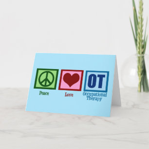 Cartes Pour Fêtes Annuelles Thérapie occupationnelle Paix Amour TO