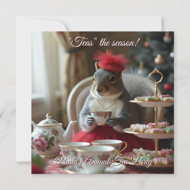 Cartes Pour Fêtes Annuelles "Thés" l'Invitation de Saison (Devant)