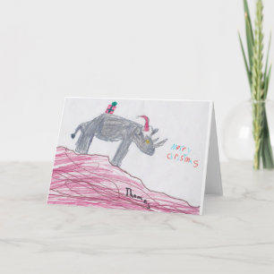 Cartes Pour Fêtes Annuelles Thomas le rhinocéros blanc