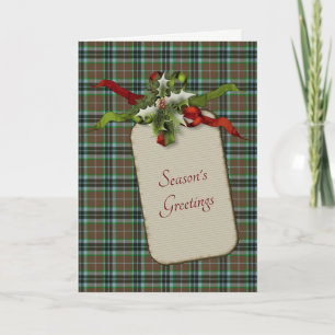 Cartes Pour Fêtes Annuelles Thompson Chasse Ancien Tartan Noël