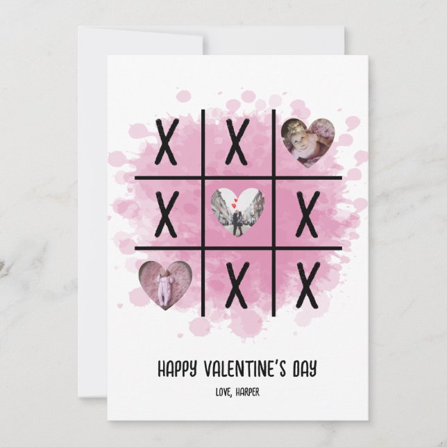 Cartes Pour Fêtes Annuelles Tic Tac Toe Valentine Photo (Devant)