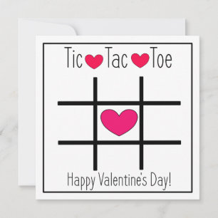 Cartes Pour Fêtes Annuelles TIC TAC TOE Valentine's Day Activité Card