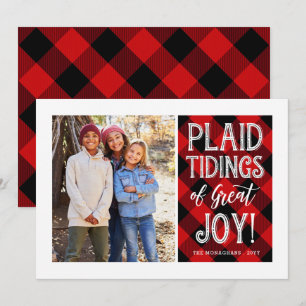 Cartes Pour Fêtes Annuelles Tidages Plaid   Rouge   Photo