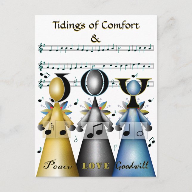 Cartes Pour Fêtes Annuelles Tidings of Comfort and Joy Christmas Carolers (Devant)