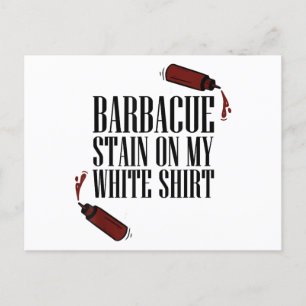 Cartes Pour Fêtes Annuelles Tige barbecue sur mon blanc