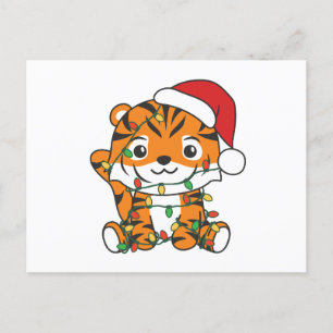 Cartes Pour Fêtes Annuelles Tiger Noël Animaux d'hiver Tigers de vacances