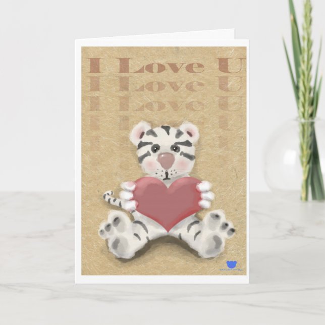 Cartes Pour Fêtes Annuelles Tigre blanc (Devant)