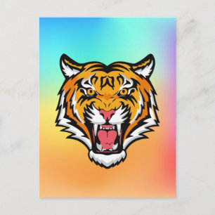 Cartes Pour Fêtes Annuelles Tigre torche tête-25818