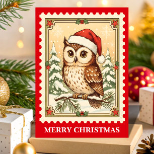 Cartes Pour Fêtes Annuelles Timbre de la Poche de Noël rétro