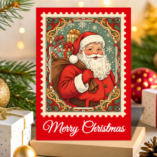 Cartes Pour Fêtes Annuelles Timbre de Noël du Père Noël