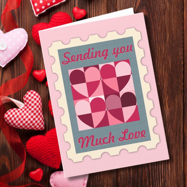 Cartes Pour Fêtes Annuelles Timbre Envoyer Beaucoup d'Amour Saint-Valentin (Créateur téléchargé)
