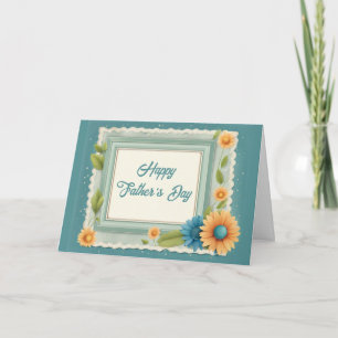 Cartes Pour Fêtes Annuelles Timbre floral rétro (De fille à père)
