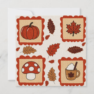 Cartes Pour Fêtes Annuelles Timbres d'automne motif Thanksgiving