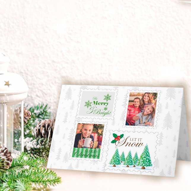 Cartes Pour Fêtes Annuelles Timbres de colis postal et arbre de Noël (Créateur téléchargé)