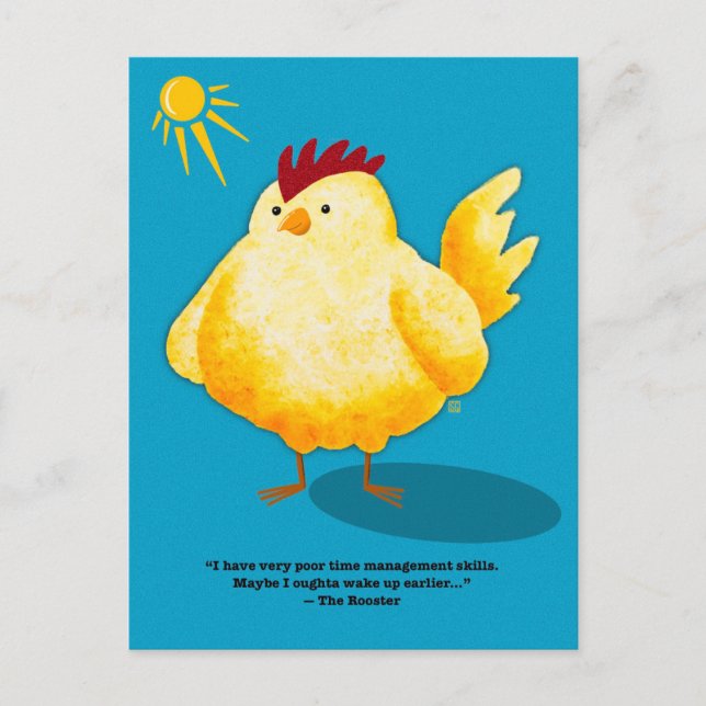 Cartes Pour Fêtes Annuelles Time Management Rooster Postcards (Devant)