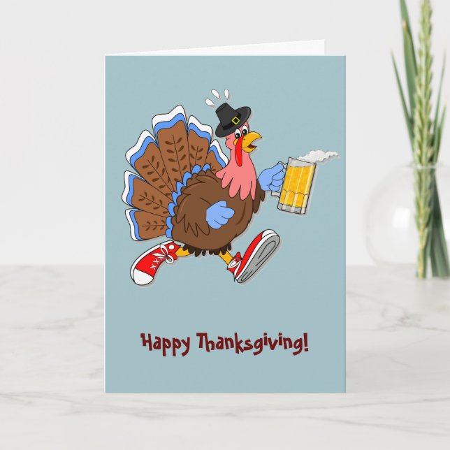 Cartes Pour Fêtes Annuelles Tipsy Turkey (Bière) (Devant)
