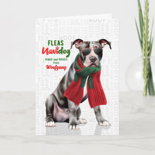 Cartes Pour Fêtes Annuelles Tique de chien Terrier de Stafford Navidog avec no