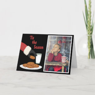 Cartes Pour Fêtes Annuelles 'Tis Season Père Noël et Cookies Photo Noël