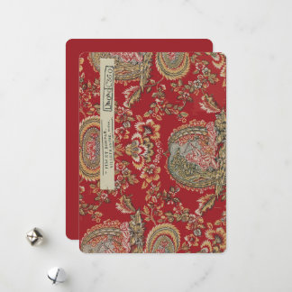 Cartes Pour Fêtes Annuelles Tissu français rouge antique de Villefranche