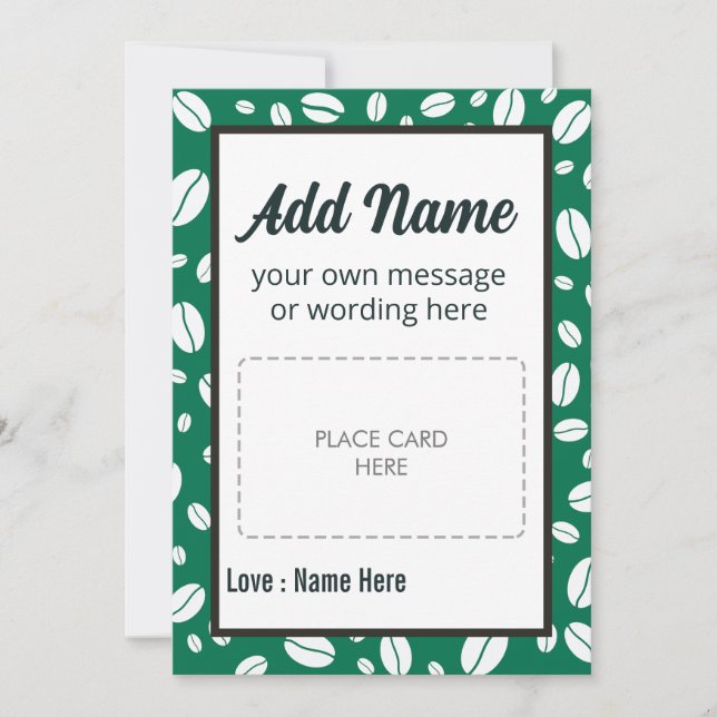 Cartes Pour Fêtes Annuelles Titulaire de carte-cadeau café sur mesure (Devant)