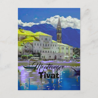 Cartes Pour Fêtes Annuelles Tivat Montenegro, modern  postcard, Coast Travel A