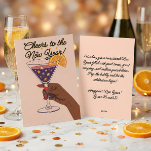 Cartes Pour Fêtes Annuelles Toast du Martini Moderne du Milieu du Siècle Nouve