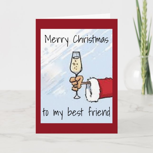 CARTES POUR FÊTES ANNUELLES "TOAST SPÉCIAL" POUR "BEST AMI" (Devant)